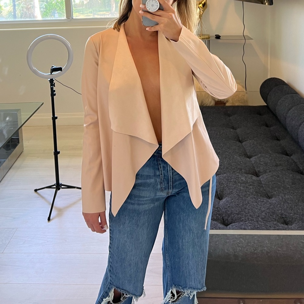 Faux leather/suede jacket in Cream from Zara- size XS